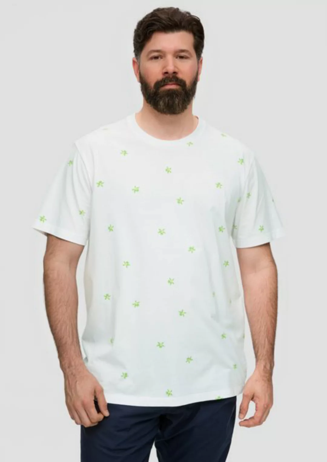 s.Oliver Kurzarmshirt T-Shirt mit All-over-Print Artwork günstig online kaufen