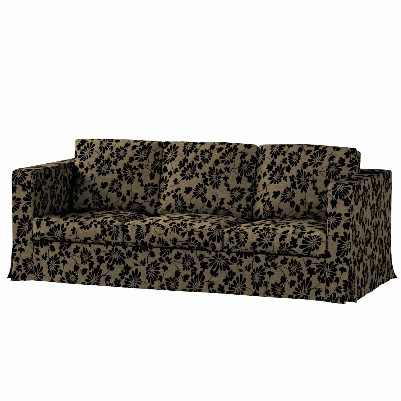 Bezug für Karlanda 3-Sitzer Sofa nicht ausklappbar, lang, beige-schwarz, Be günstig online kaufen
