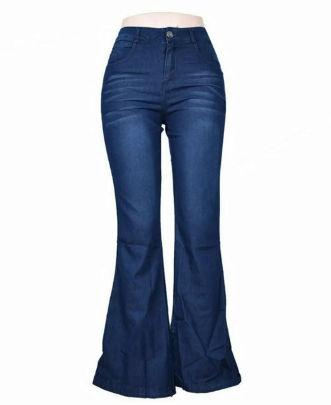 Opspring Bootcut-Jeans Schlaghose Damen Jeans Wide Leg Baggy Jeans High Wai günstig online kaufen