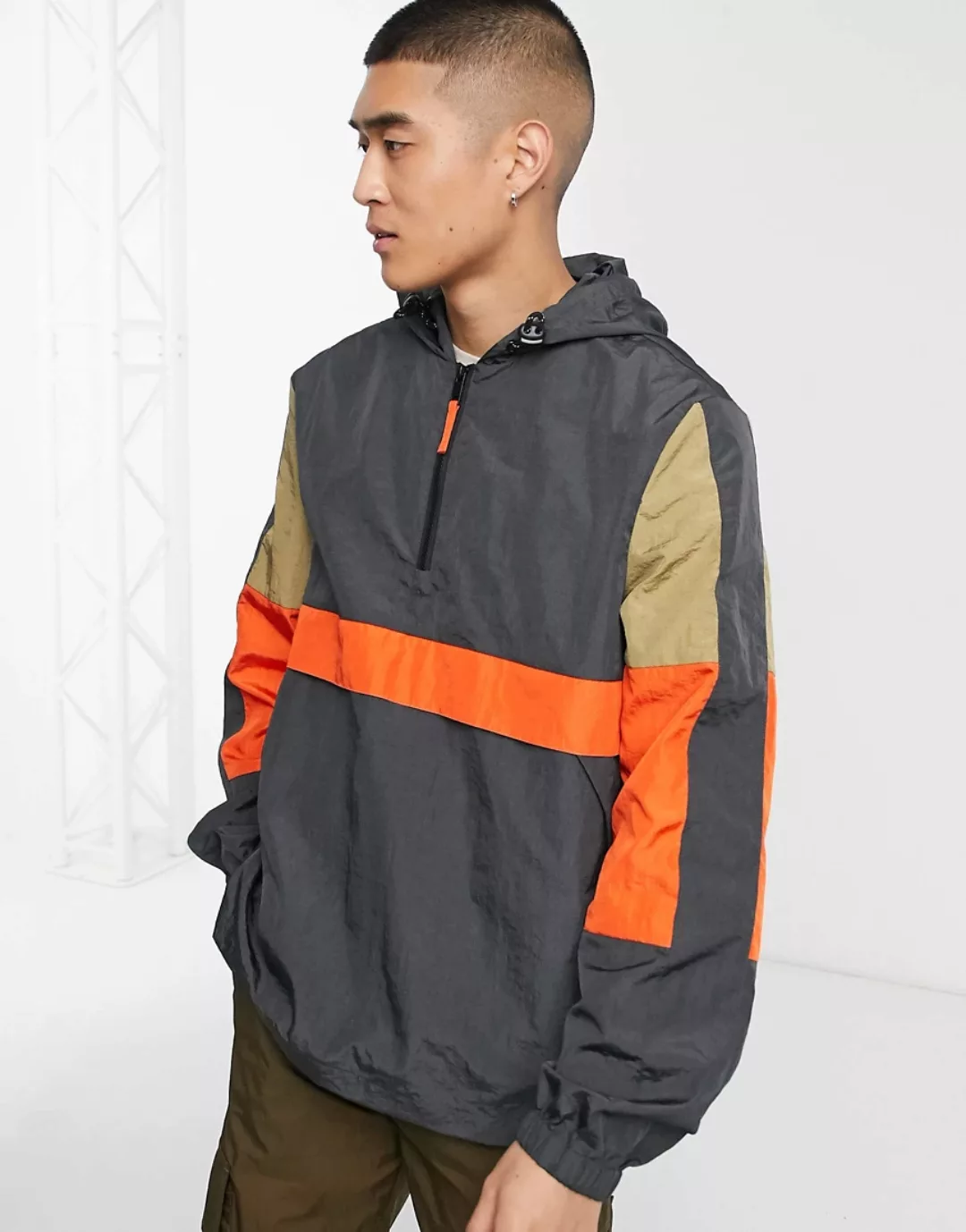 ASOS DESIGN – Jacke zum Überziehen mit Blockfarbendesign in Grau günstig online kaufen