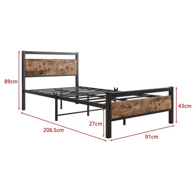 FUROKOY Metallbett Stauraumbett mit 4 Schubladen,Stauraumkopfteil mit LED-B günstig online kaufen