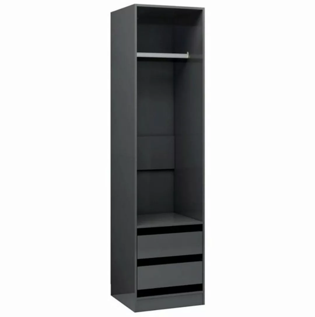 Kleiderschrank Mit Schubladen Hochglanz-grau 50×50×200 Cm günstig online kaufen