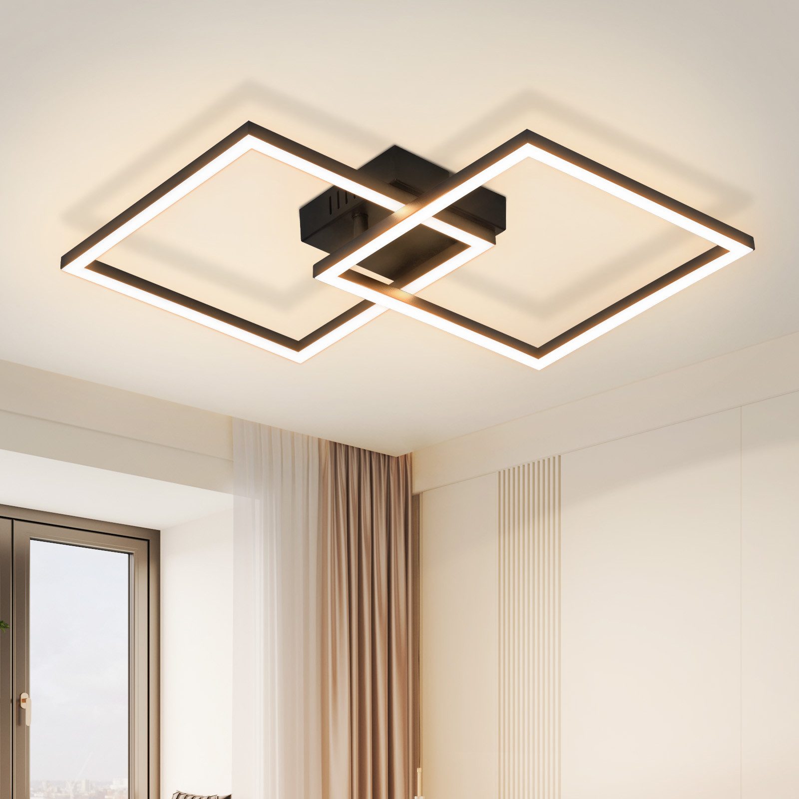 Nettlife LED Deckenleuchte Flur Schwarz Geometrisch günstig online kaufen