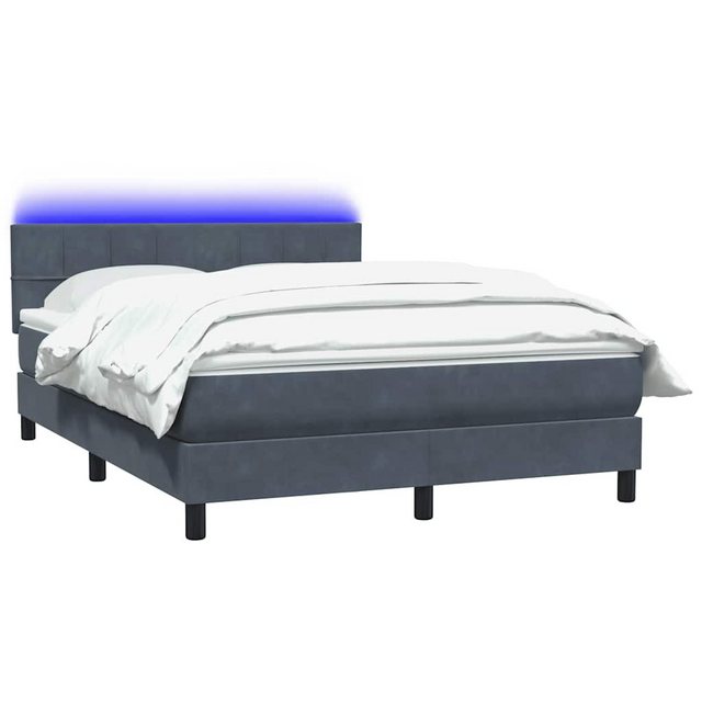 vidaXL Bett Boxspringbett mit Matratze Dunkelgrau 140x210 cm Samt günstig online kaufen