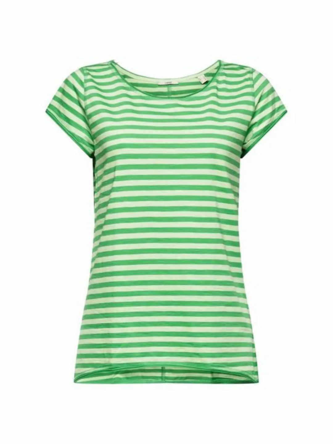 Esprit T-Shirt Streifen-T-Shirt mit Rollkanten (1-tlg) günstig online kaufen