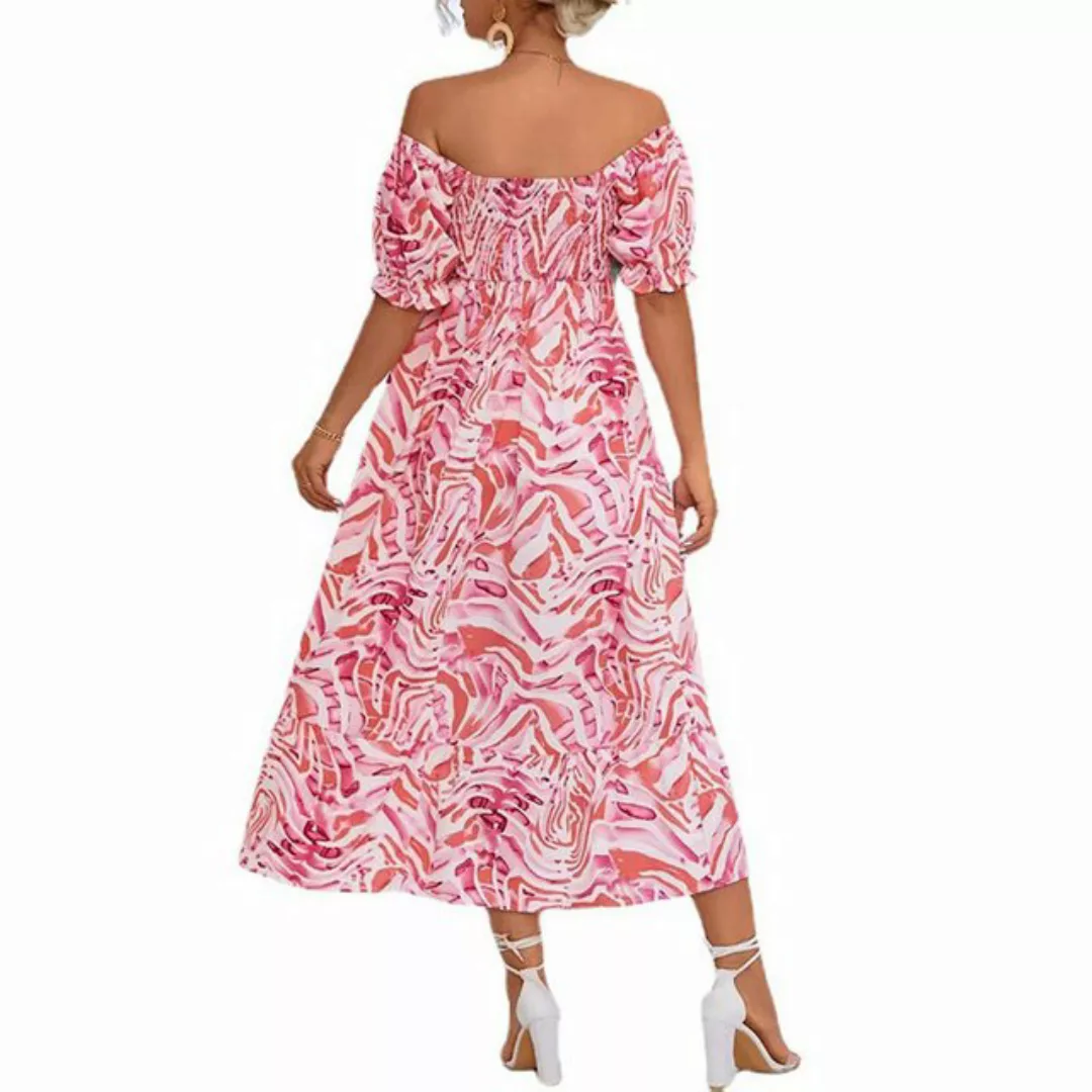 KIKI A-Linien-Kleid Strandkleid – One-Shoulder-Kleid mit Puffärmeln – Somme günstig online kaufen