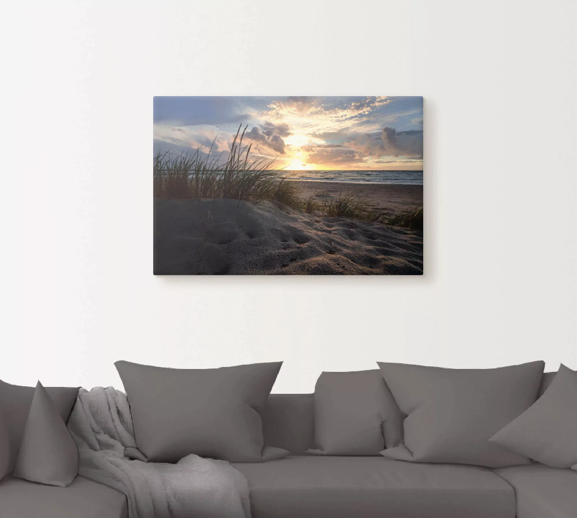 Artland Wandbild »Sonnenuntergang an der Ostsee«, Strand, (1 St.), als Lein günstig online kaufen