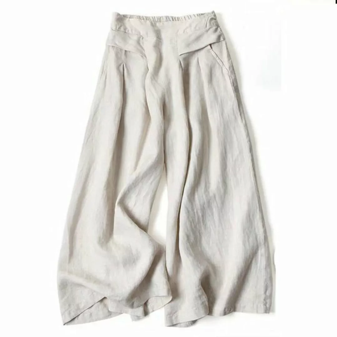 KIKI Leinenhose Sommer Damen High Waisted Slim Nine Minute Pants günstig online kaufen