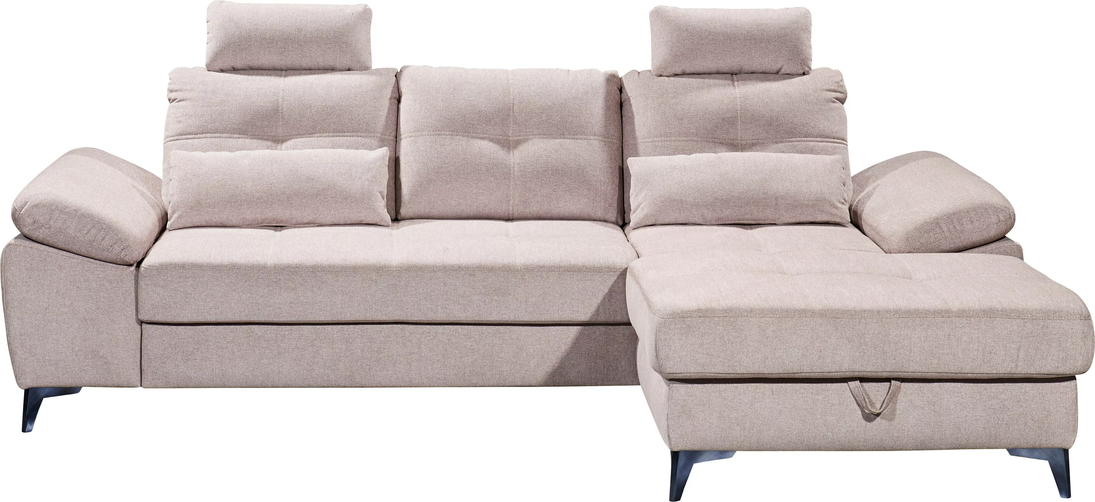 ED EXCITING DESIGN Ecksofa "Auckland L-Form", mit Bettfunktion, Bettkasten, günstig online kaufen