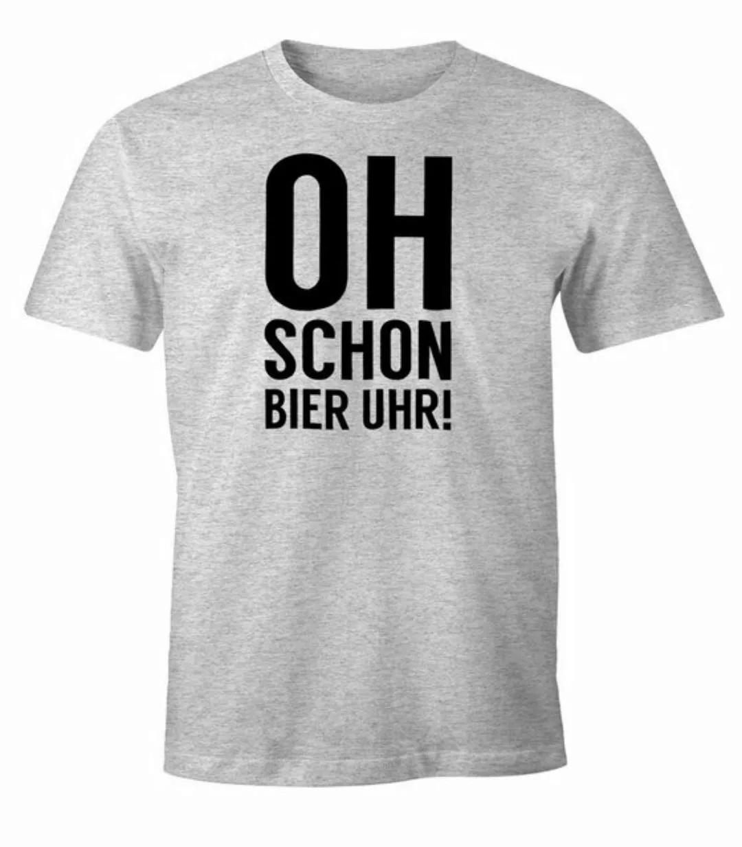 MoonWorks Print-Shirt Herren Party T-Shirt Oh schon Bier Uhr Fun-Shirt Moon günstig online kaufen