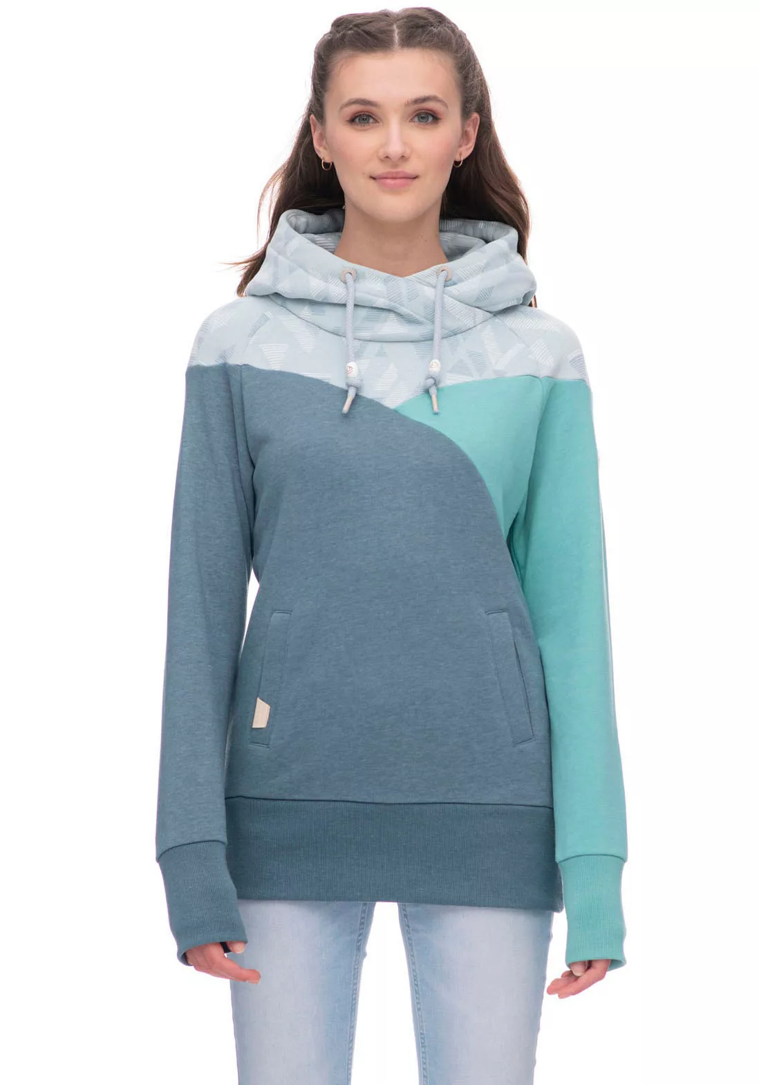 Ragwear Kapuzensweatshirt CHELLI mit Colorblock Muster günstig online kaufen