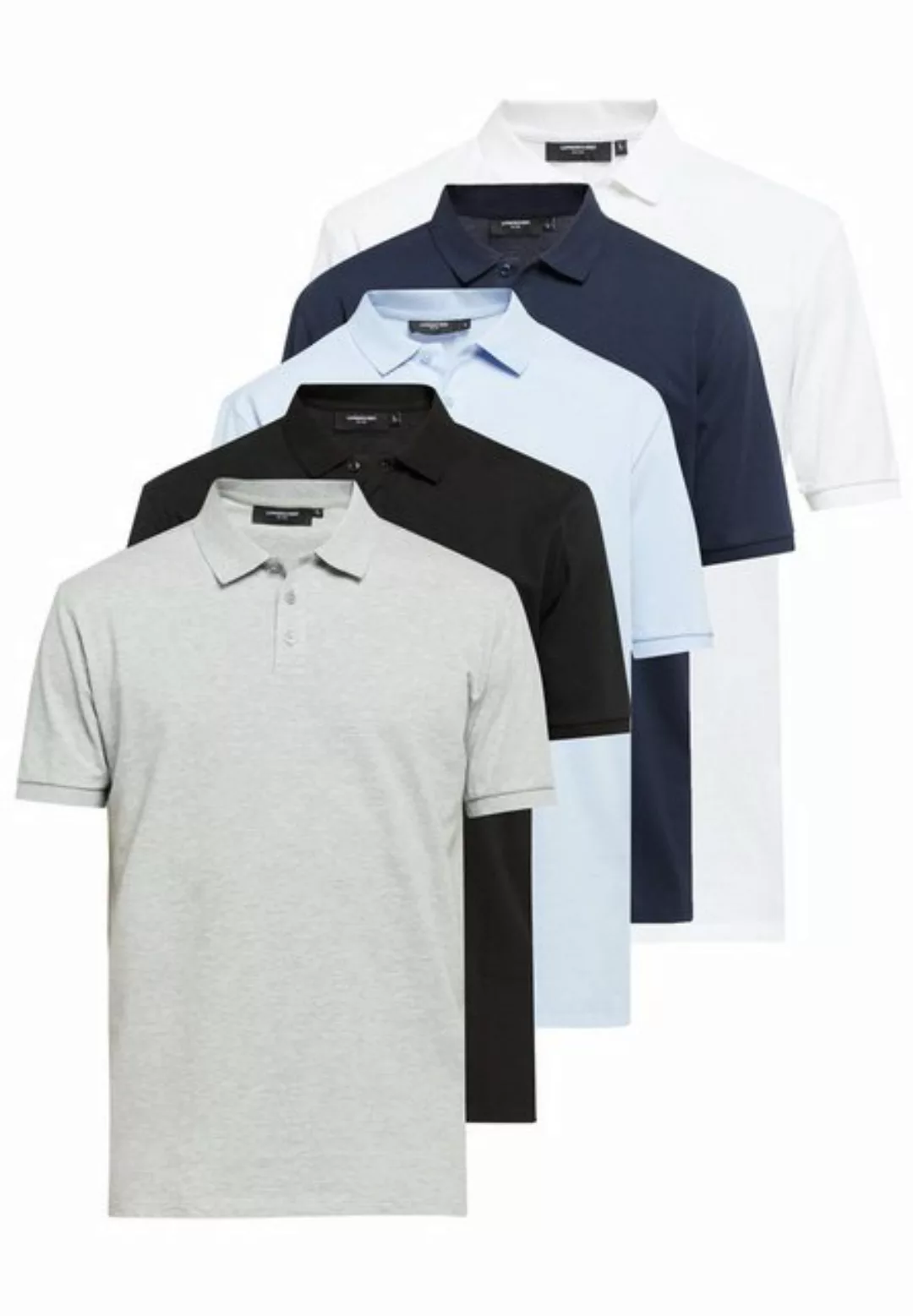 Lawrence Grey Poloshirt Polohemd Kurzarm 5er Pack günstig online kaufen