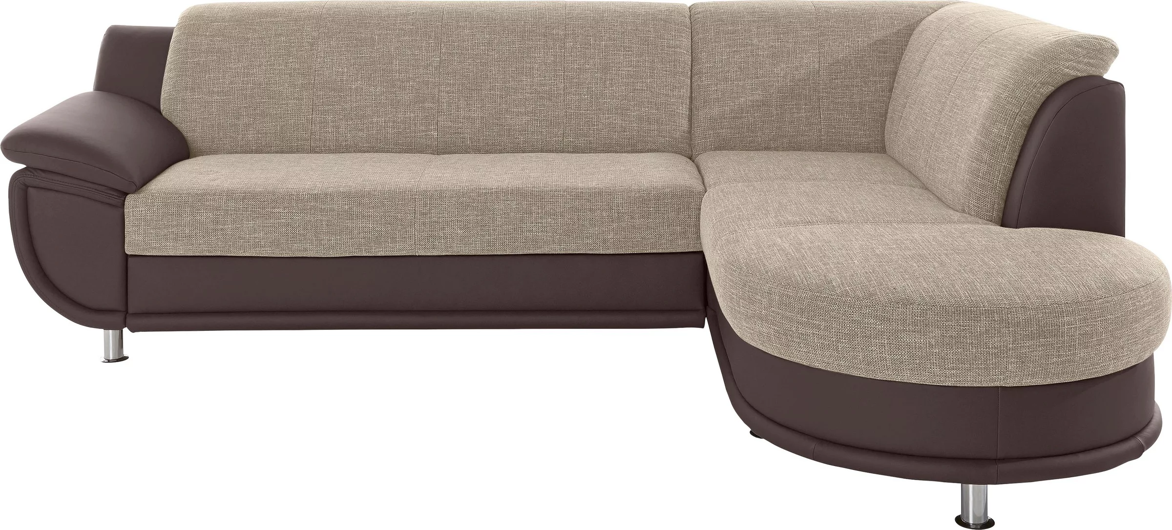 TRENDMANUFAKTUR Ecksofa »Rondo 3, zeitlos und bequem, Materialmix, breite A günstig online kaufen