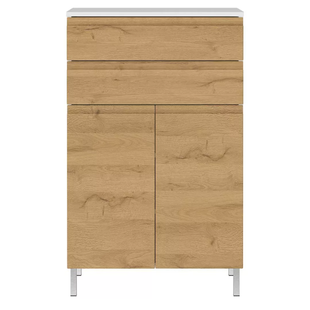 Modernes Highboard Made in Germany Wildeichefarben und Weiß günstig online kaufen