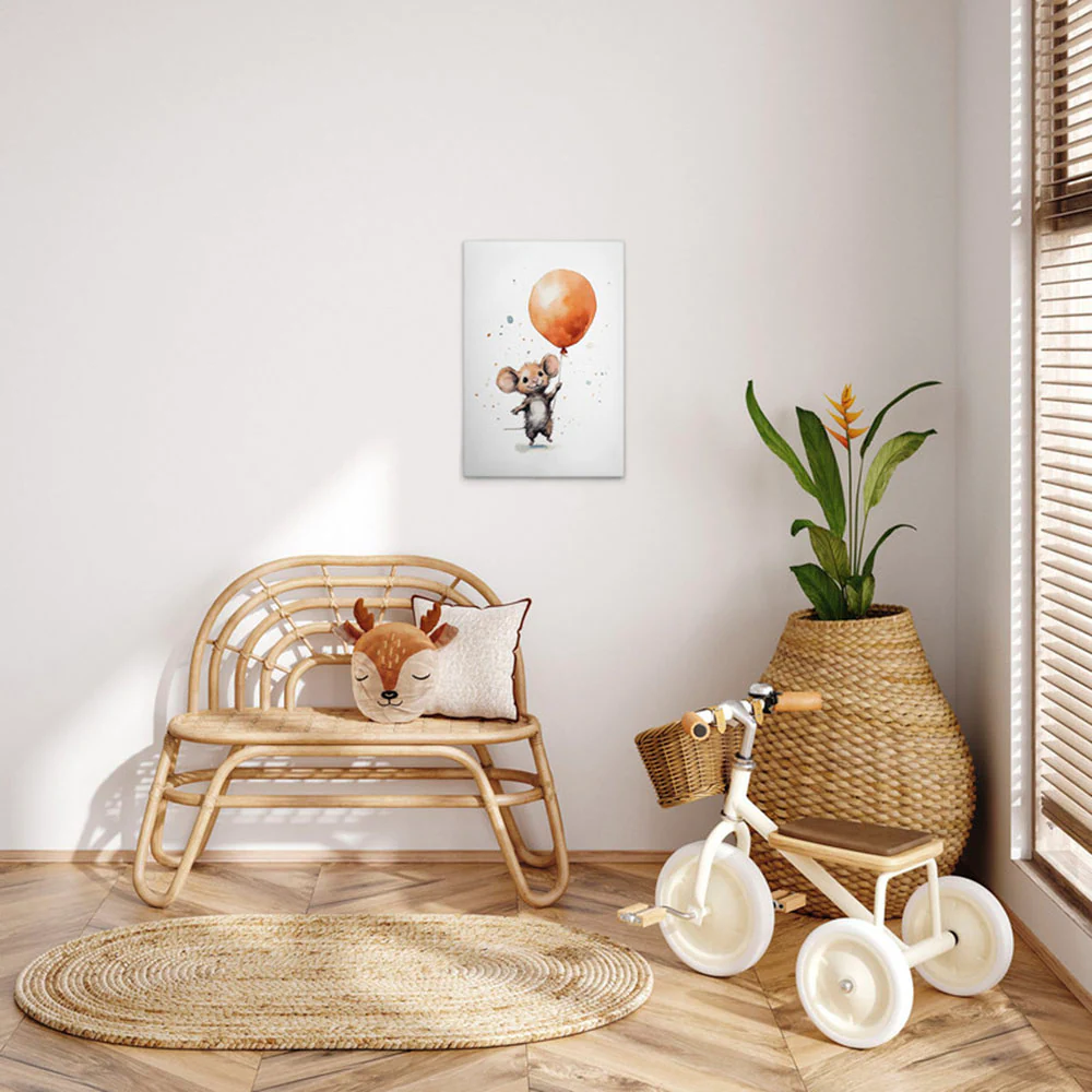 A.S. Création Leinwandbild "Cute Mouse Orange - Wandbild Weiß Braun Keilrah günstig online kaufen