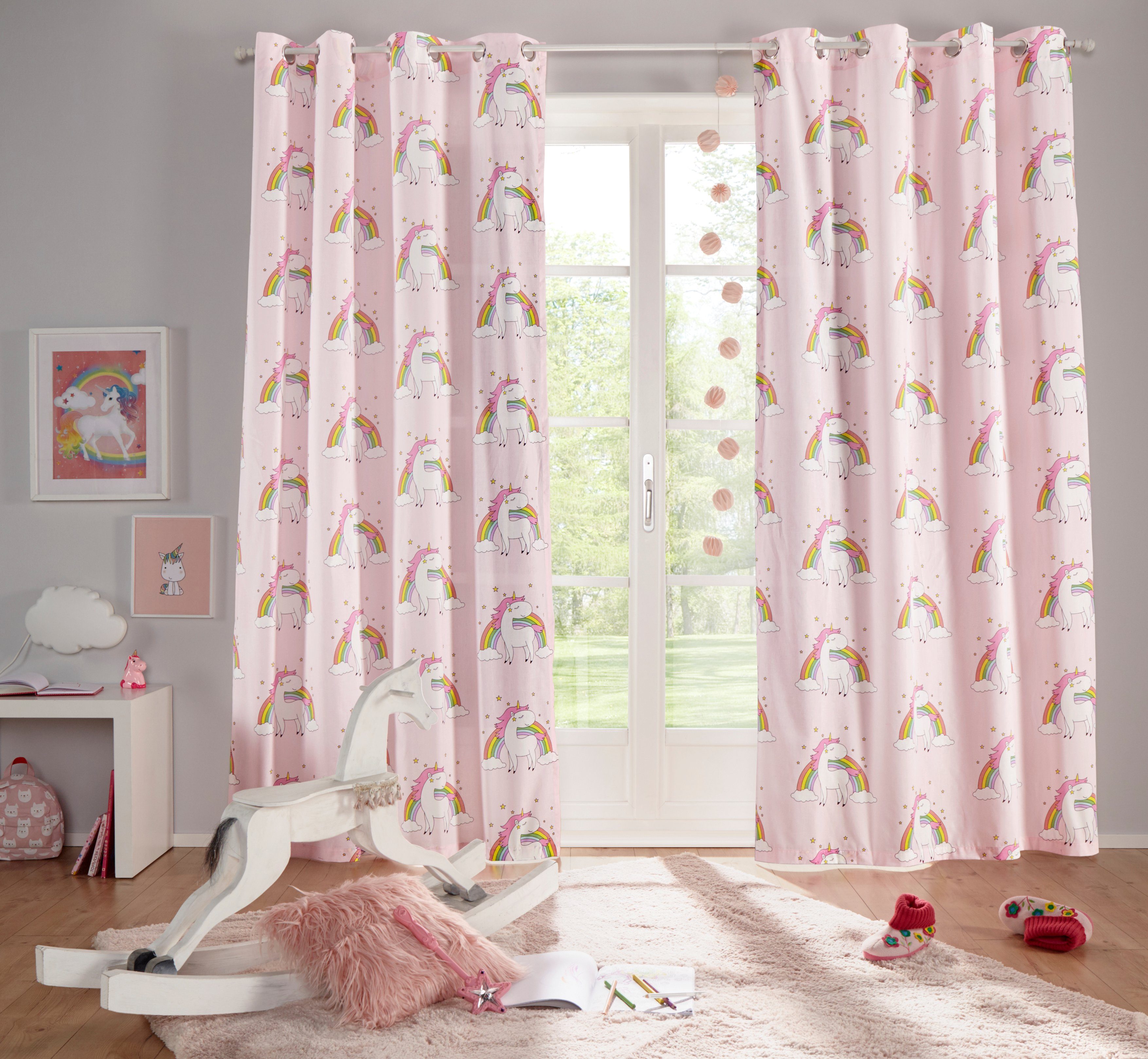 Lüttenhütt Gardine EINHORN, Ösen (1 St), günstig online kaufen
