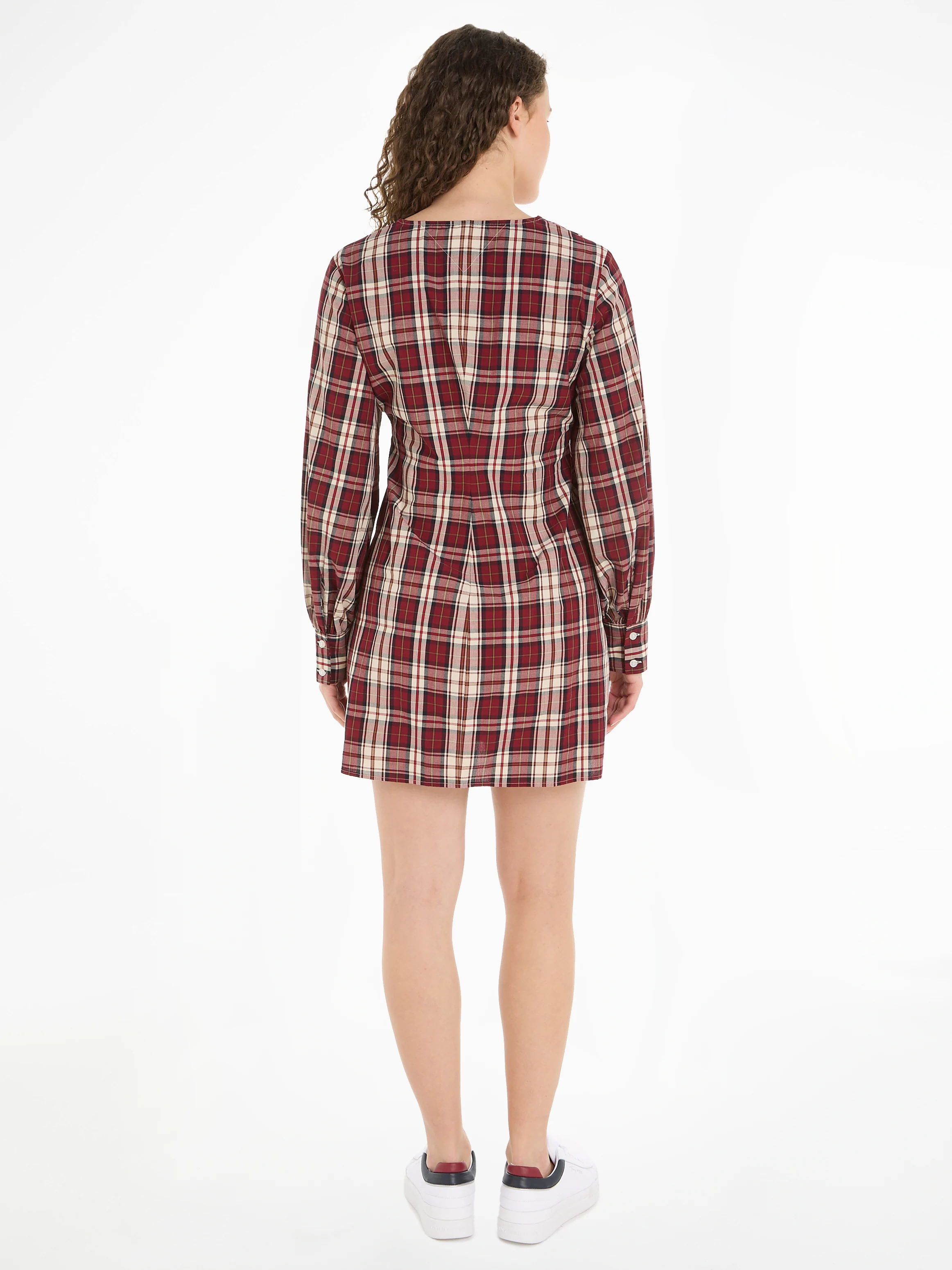 Tommy Hilfiger Blusenkleid "TARTAN CO V-NECK SHIRT DRESS", mit 2-Knopf-Mans günstig online kaufen