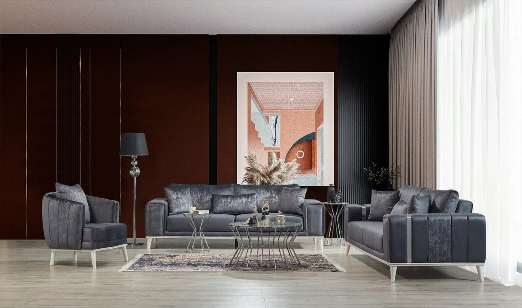 Villa Möbel Polstergarnitur LENA, (Set, 3-tlg), Hand Made Quality, pflegele günstig online kaufen