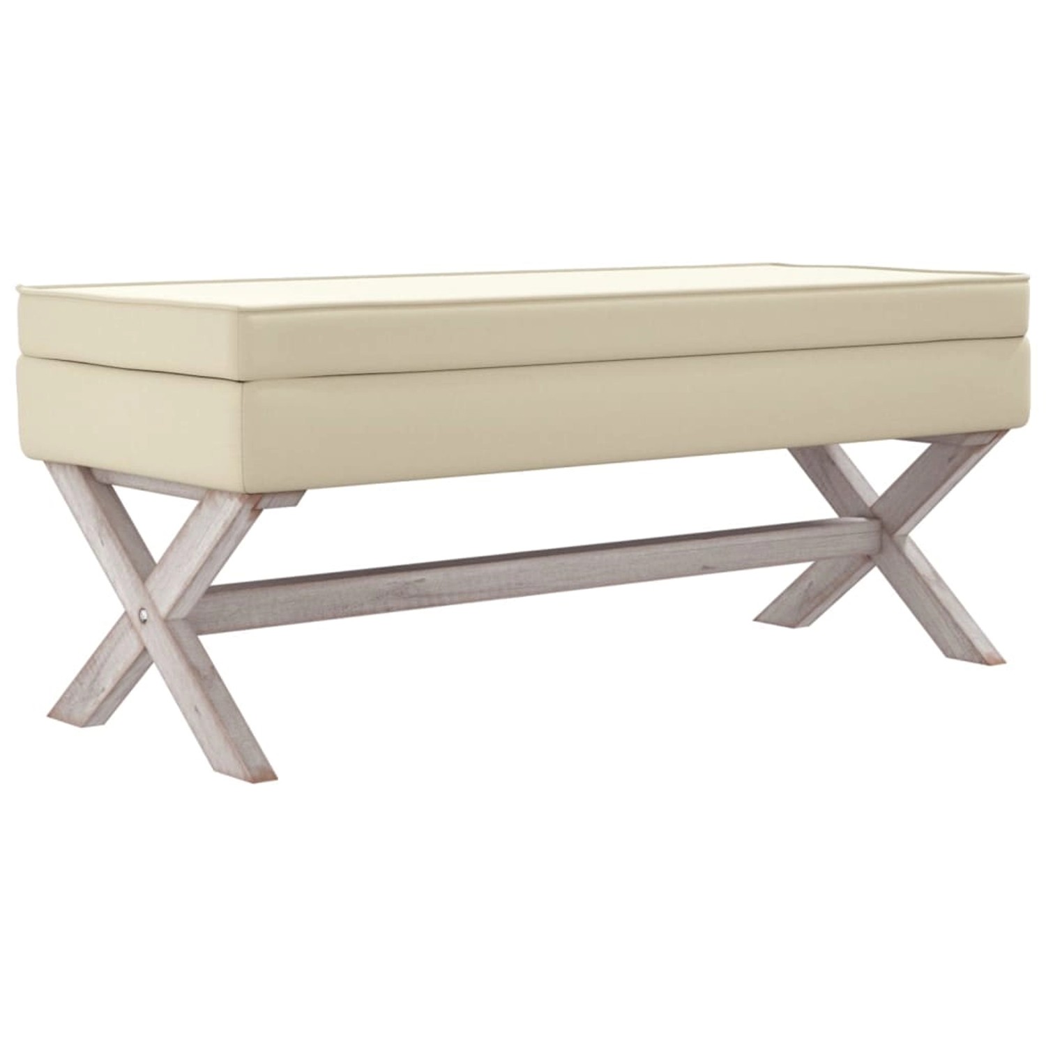 vidaXL Hocker mit Stauraum Beige 110x45x49 cm Leinen günstig online kaufen