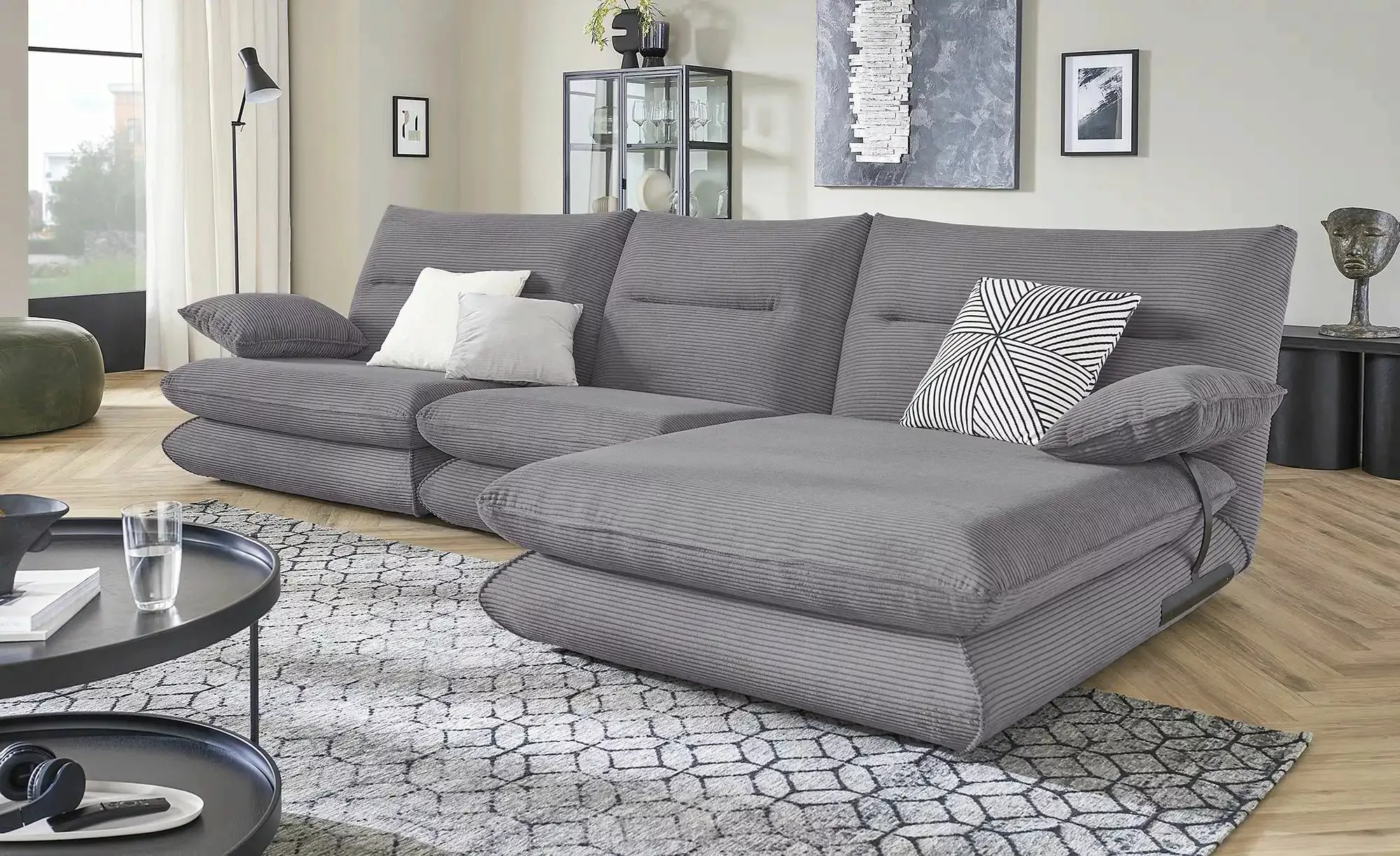 smart Ecksofa  Ellen ¦ grau ¦ Maße (cm): B: 343 H: 89 T: 173 Polstermöbel > günstig online kaufen