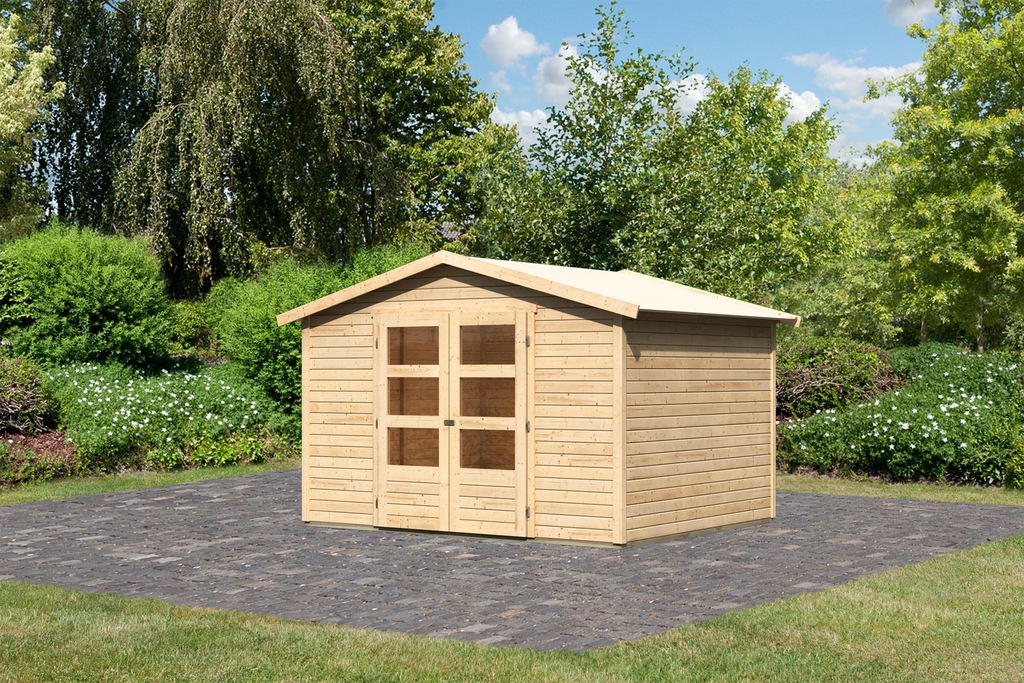 Karibu Gartenhaus ""Amberg 4"", naturbelassen, anthrazit oder terragrau günstig online kaufen