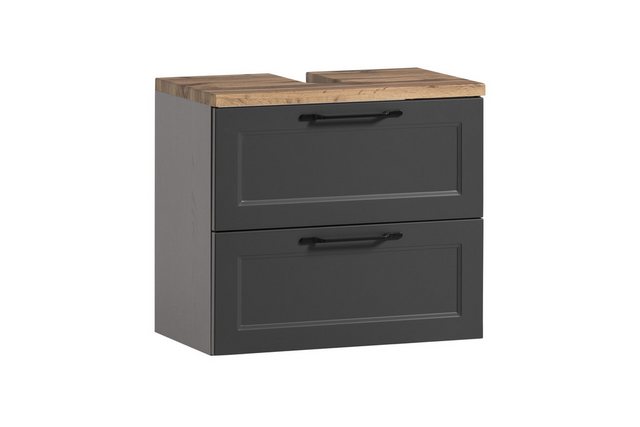 freiraum Waschbeckenunterschrank Lyon in weiß, Wotaneiche, MDF - 60x54x35cm günstig online kaufen