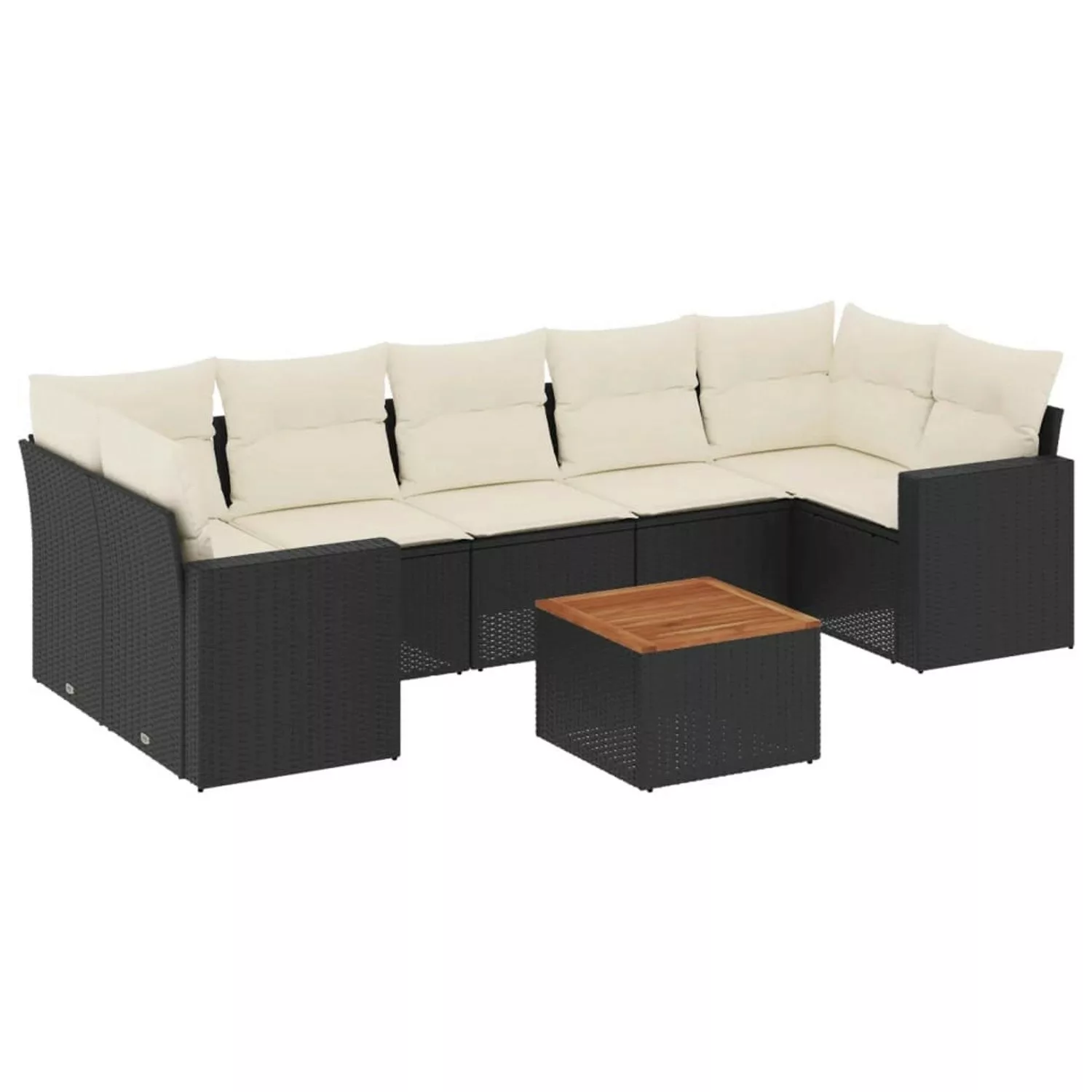 vidaXL 8-tlg Garten-Sofagarnitur mit Kissen Schwarz Poly Rattan Modell 156 günstig online kaufen