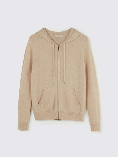 GOBI Cashmere Kapuzenpullover Naturfarbe Kaschmir-Kapuzenjacke mit Reißvers günstig online kaufen