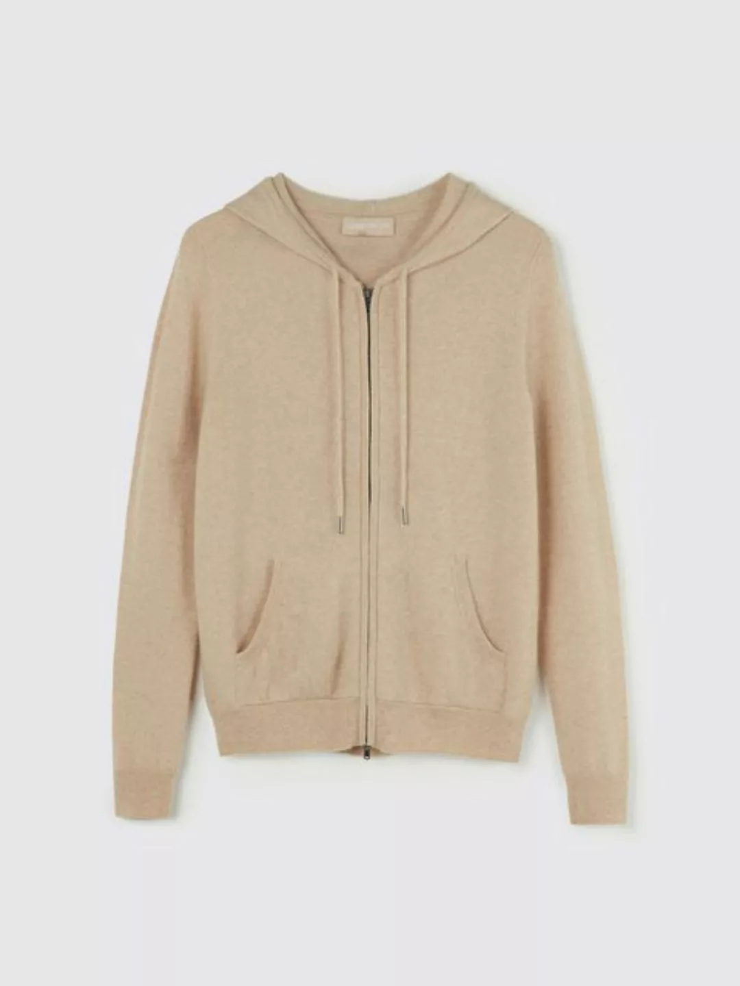 GOBI Cashmere Kapuzenpullover Naturfarbe Kaschmir-Kapuzenjacke mit Reißvers günstig online kaufen