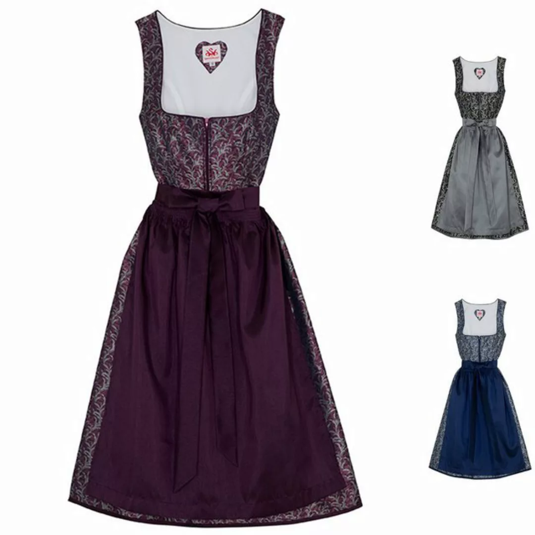 Spieth & Wensky Dirndl Elsa-Dirndl Elsa 2-teiliges Midi-Dirndl Kleid Dirndl günstig online kaufen