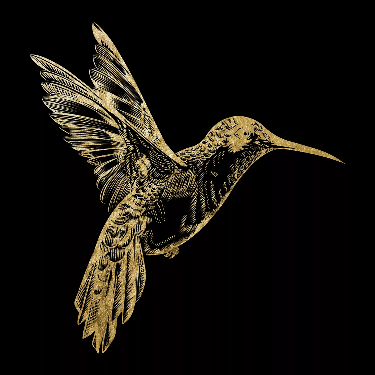 Leonique Acrylglasbild "Kolibri - Acrylbilder mit Blattgold veredelt", (1 S günstig online kaufen
