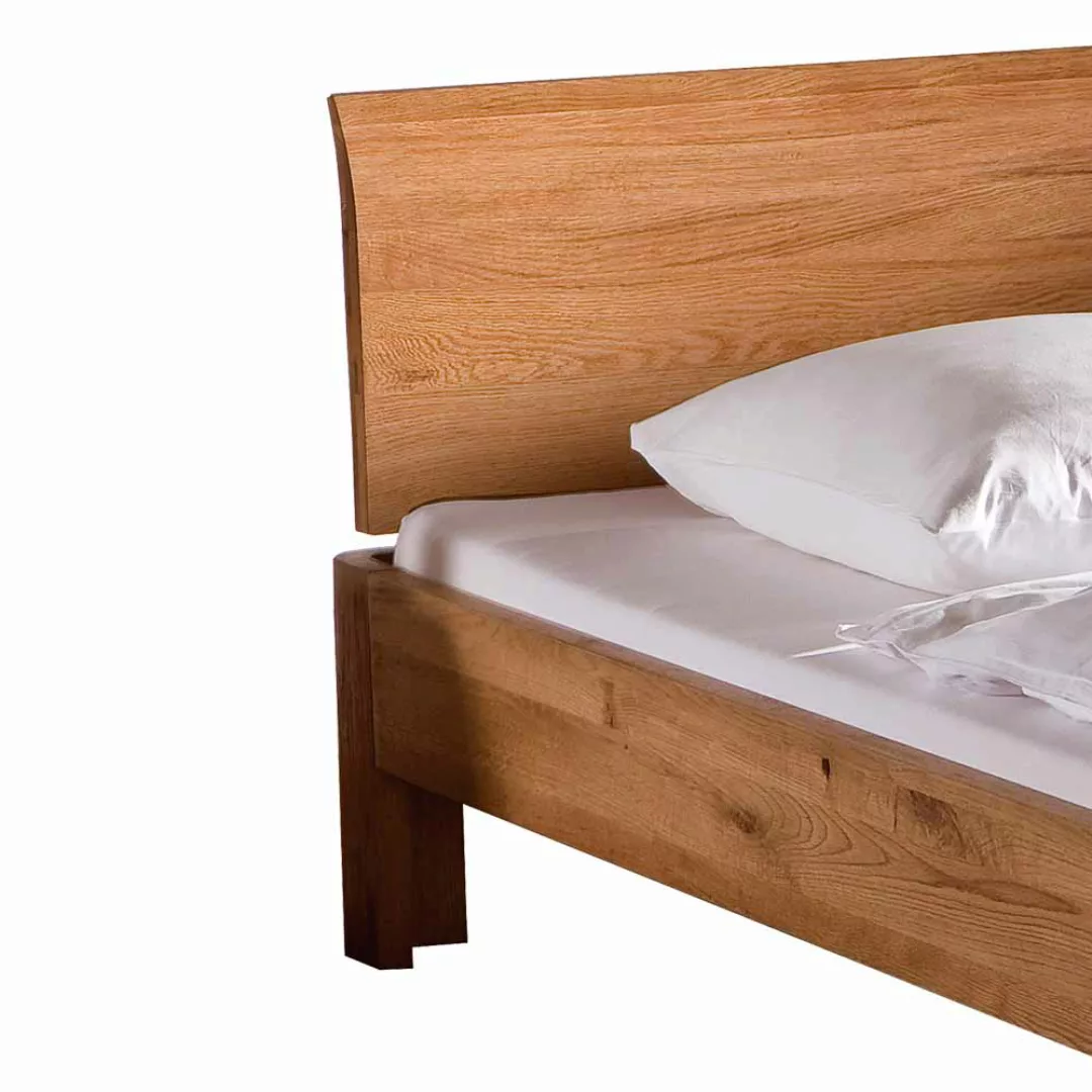 Bett aus Eiche Massivholz geölt und gebürstet günstig online kaufen