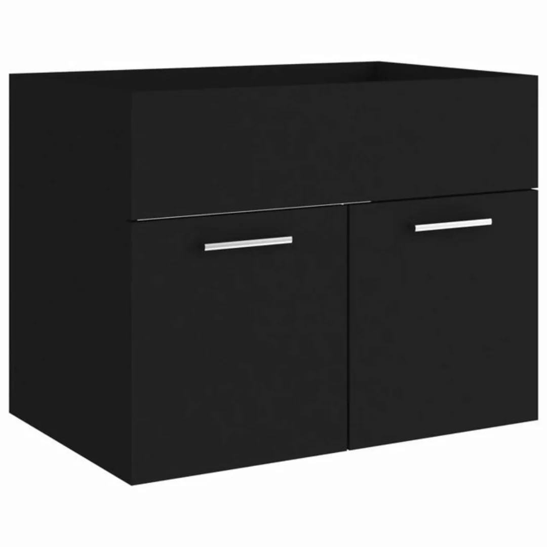 vidaXL Schrankmodule Waschbeckenunterschrank Schwarz 60x38,5x46 cm Holzwerk günstig online kaufen