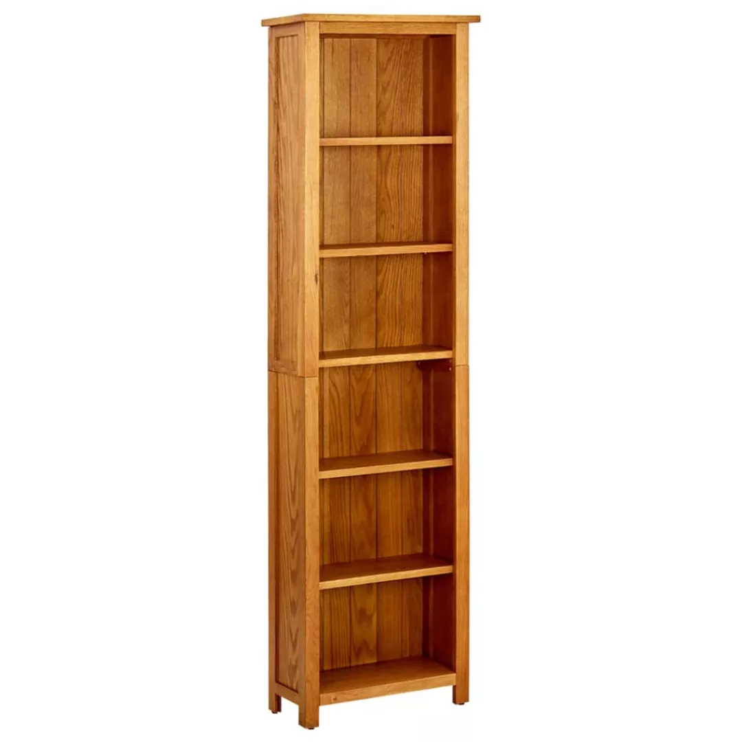 Bücherregal 6 Fecher 52x22x180 Cm Massivholz Eiche günstig online kaufen