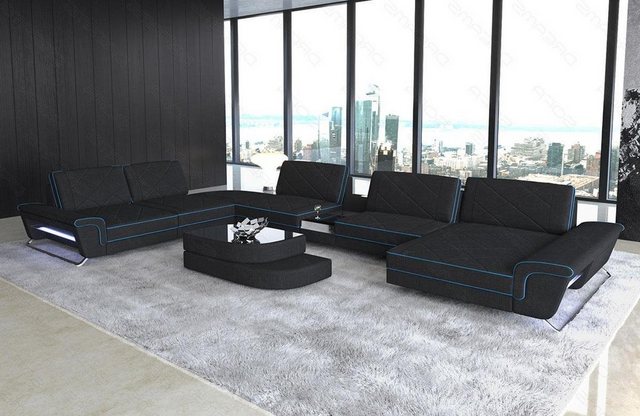 Sofa Dreams Wohnlandschaft Polster Stoff Sofa Couch Bari XXL U Form Stoffso günstig online kaufen