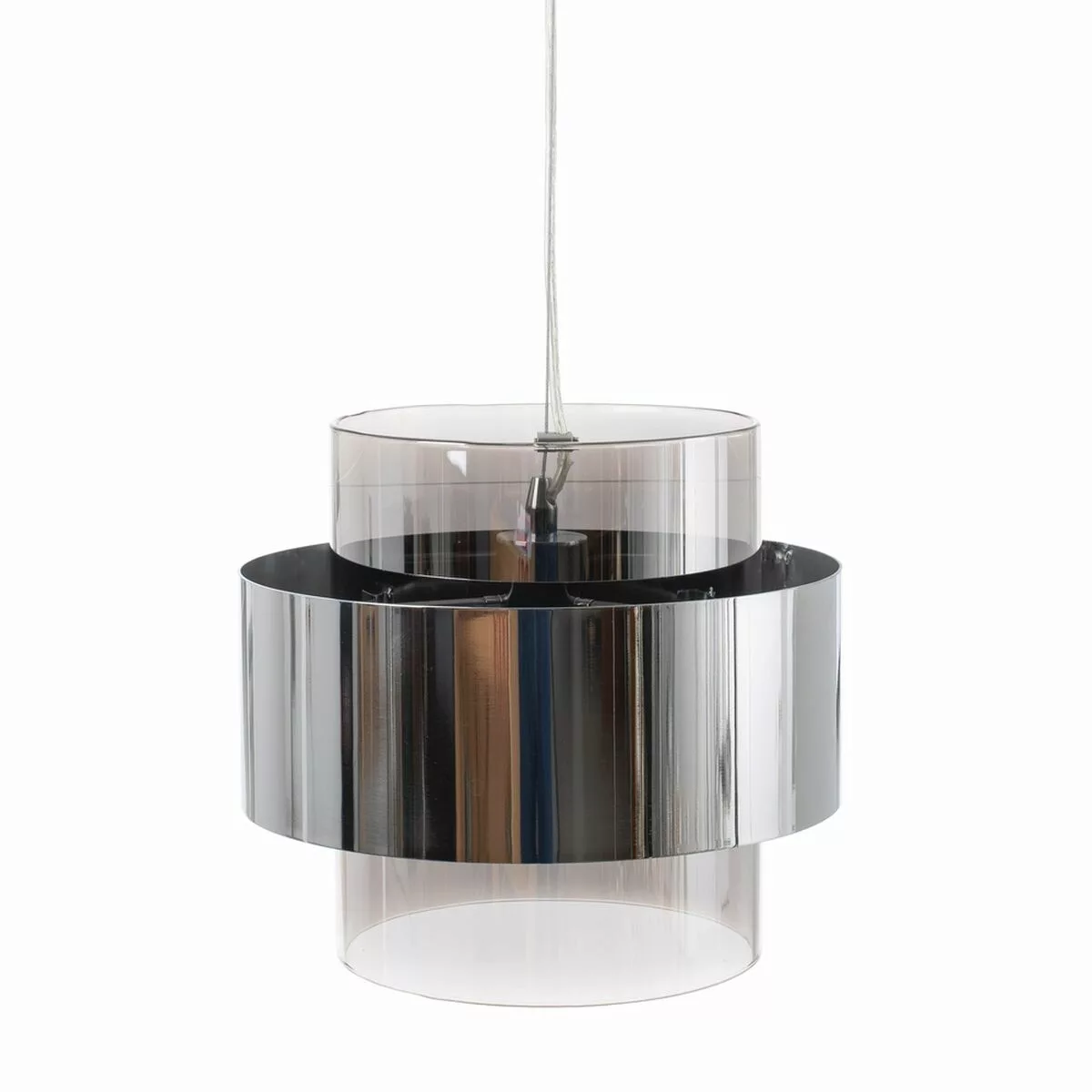 Deckenlampe 28 X 28 X 120 Cm Kristall Metall Silber günstig online kaufen