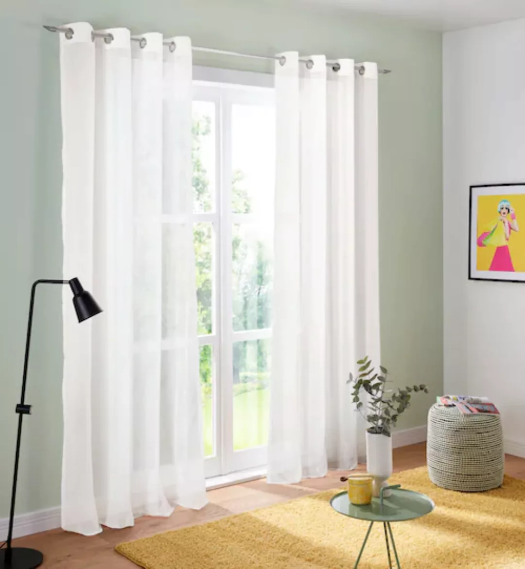 my home Gardine »Malin«, (2 St.), halbtransparent, Gardine, 2-er Set günstig online kaufen