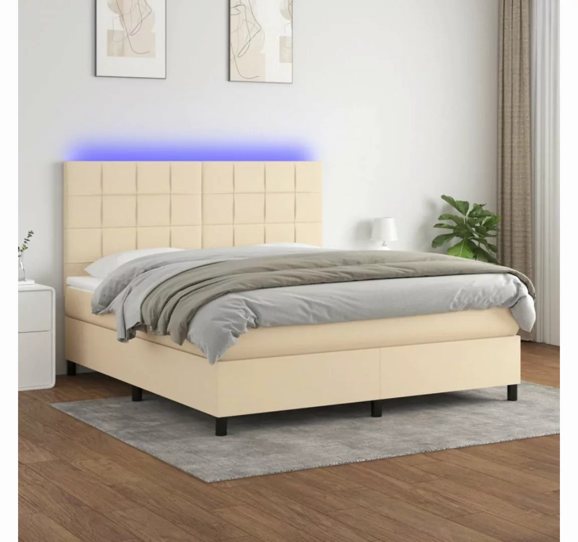 vidaXL Boxspringbett Bett Boxspringbett mit Matratze & LED Stoff (180 x 200 günstig online kaufen