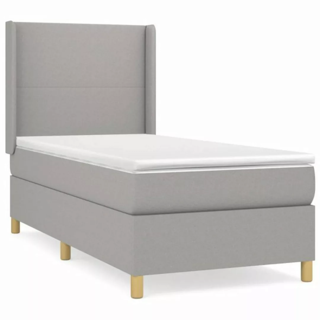 furnicato Bett Boxspringbett mit Matratze Hellgrau 80x200 cm Stoff (1-tlg) günstig online kaufen