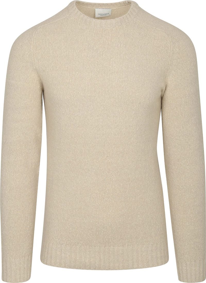 Profuomo Pullover Boiled Wool Ecru - Größe M günstig online kaufen