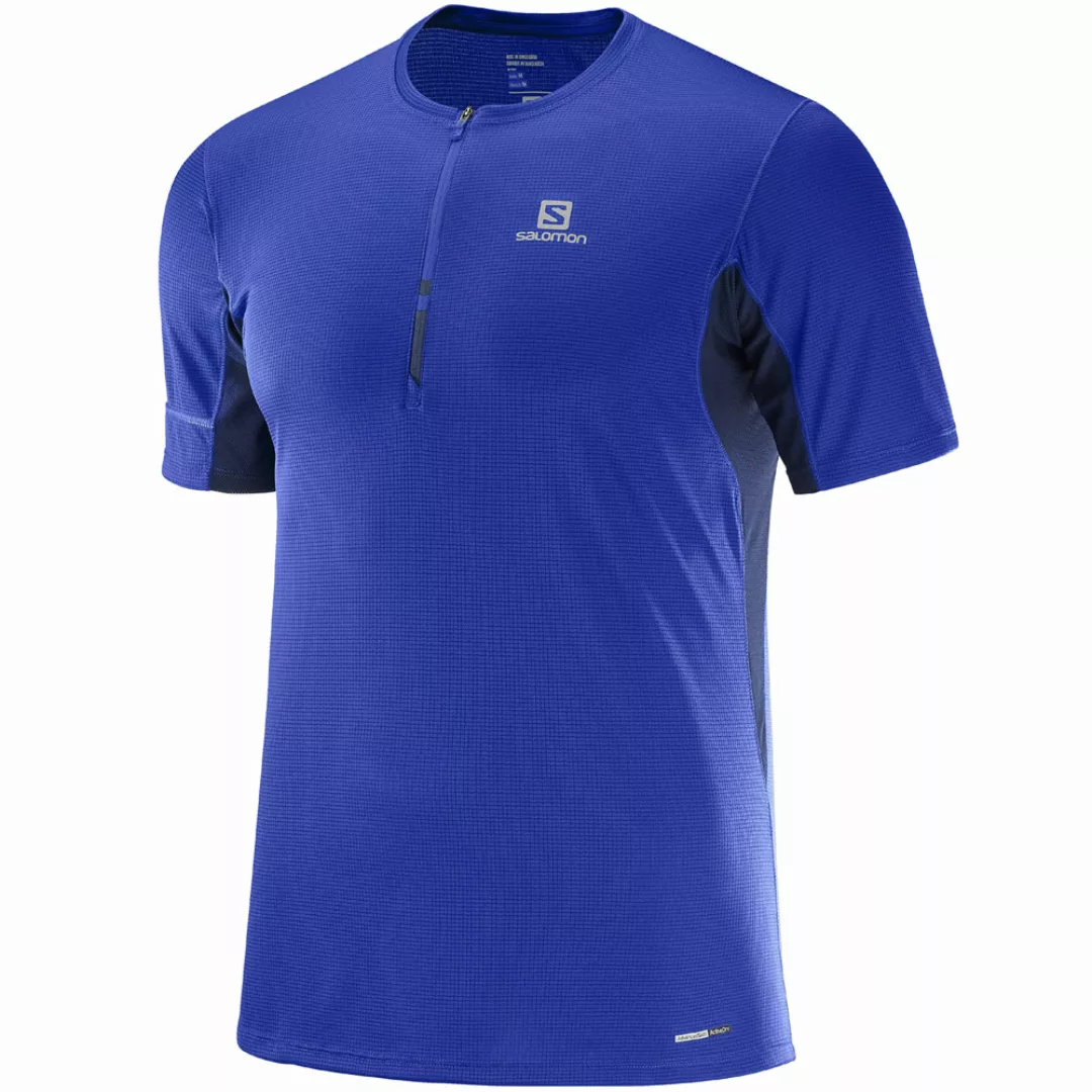 Salomon Agile Halfzip Short Sleeve Herren-Laufshirt Surf the Web günstig online kaufen