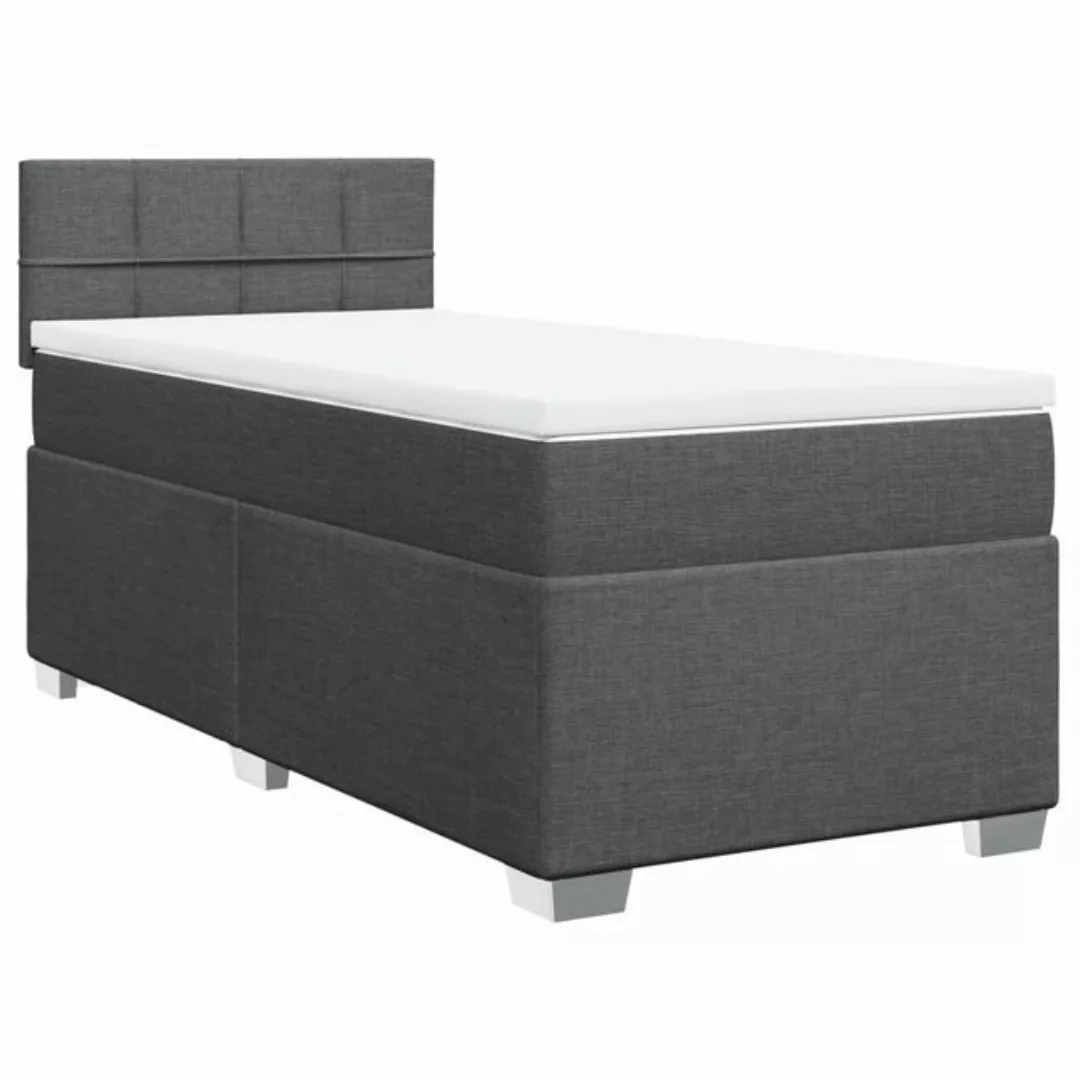 vidaXL Bett Boxspringbett mit Matratze Dunkelgrau 90x200 cm Stoff günstig online kaufen