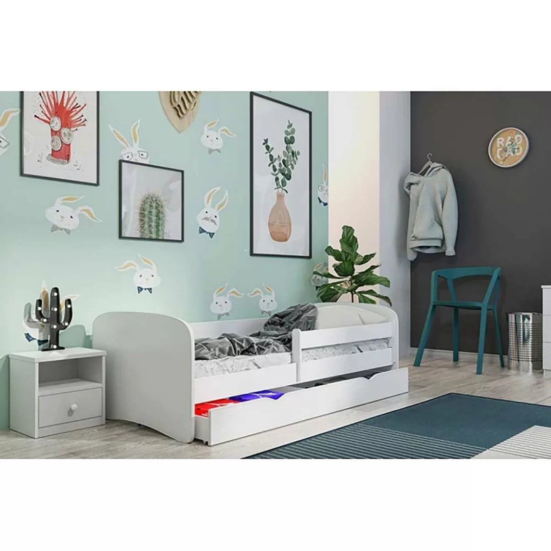 Stauraum Bett in Weiß 205x91 cm günstig online kaufen