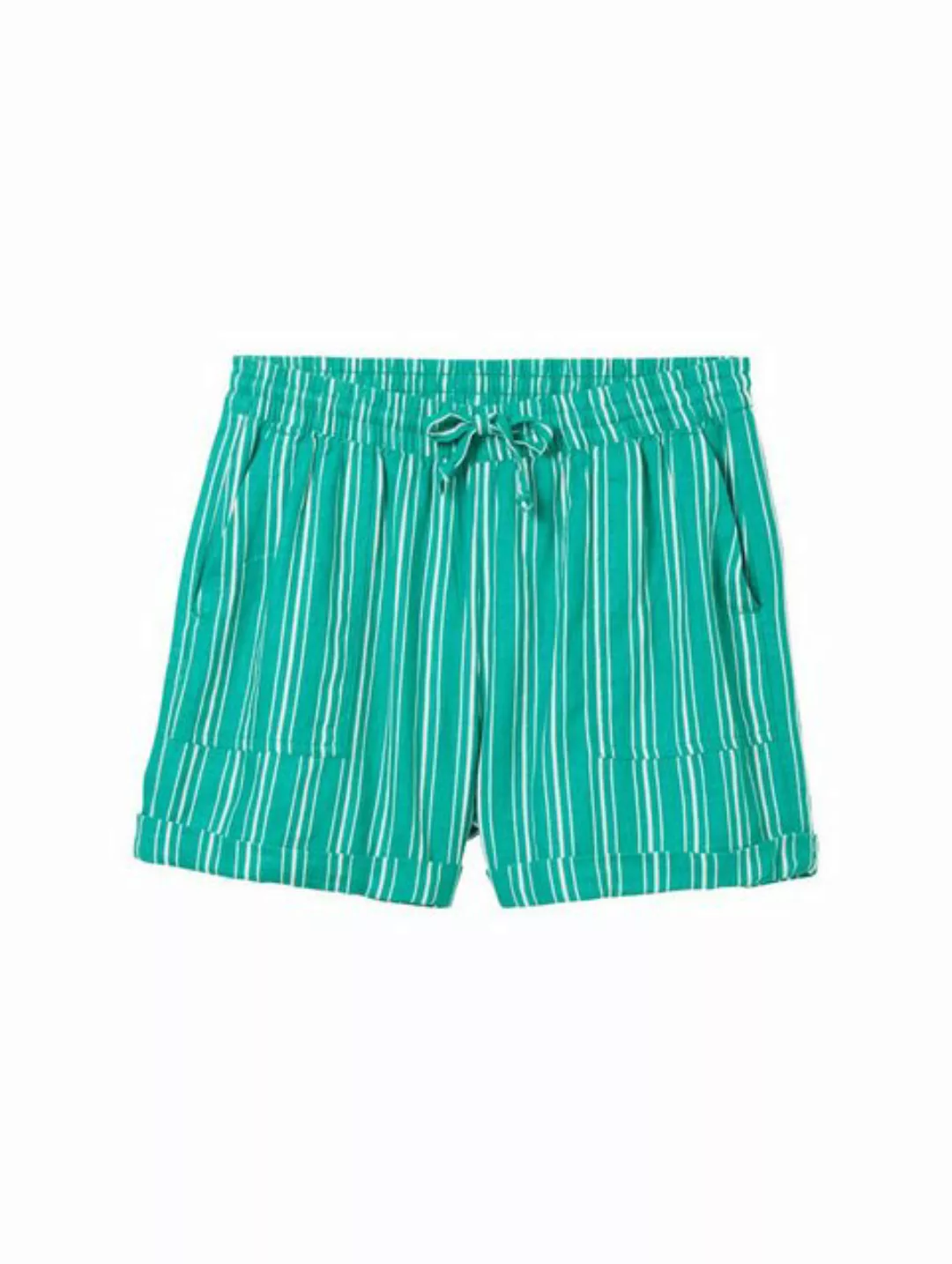TOM TAILOR Denim Stoffhose easy linen shorts, green white vertical stripe günstig online kaufen