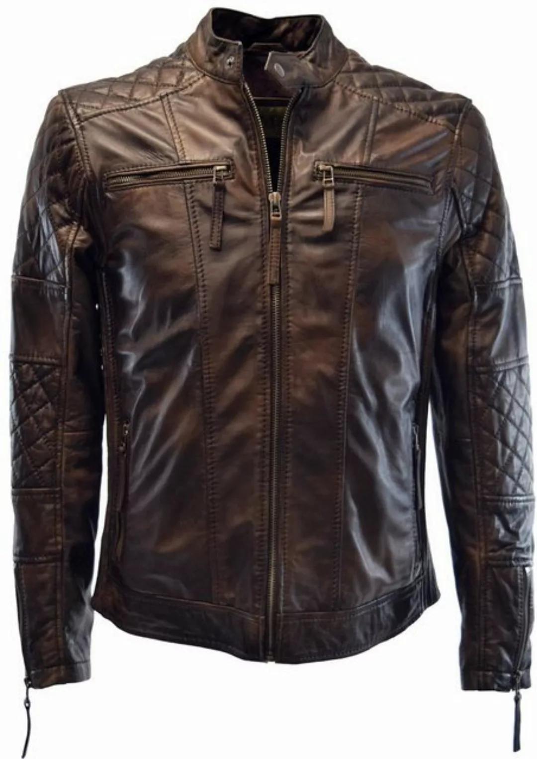 Zimmert Leather Lederjacke Alex weiches gewaschenes Leder, Stehkragen, Schw günstig online kaufen