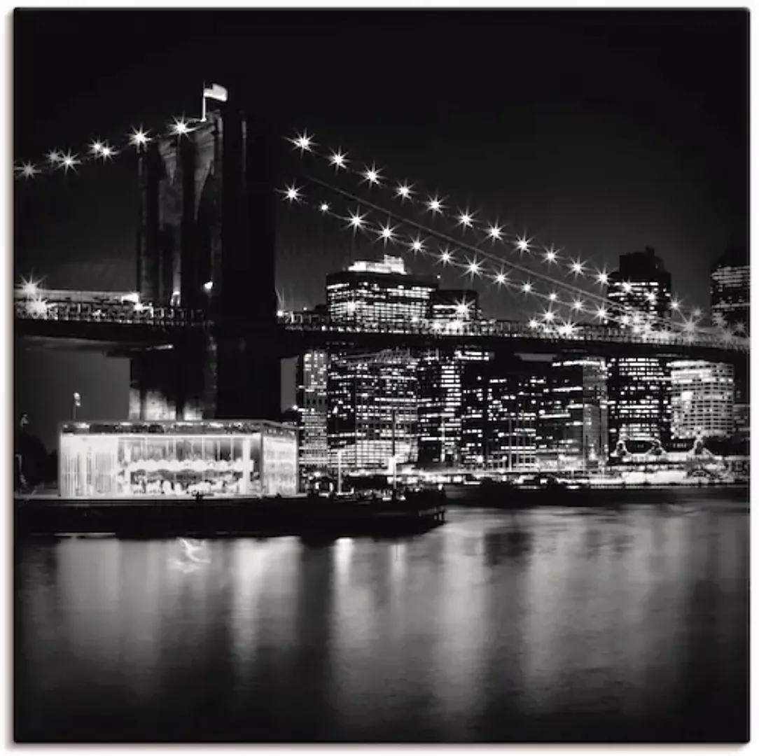 Artland Wandbild »NYC Brooklyn Bridge bei Nacht«, Amerika, (1 St.), als Lei günstig online kaufen