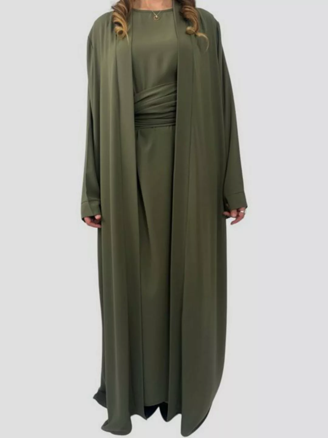 Aymasal Maxikleid 2 Teiliges Set Kimono mit Unterkleid Kimono Anisa Abaya K günstig online kaufen