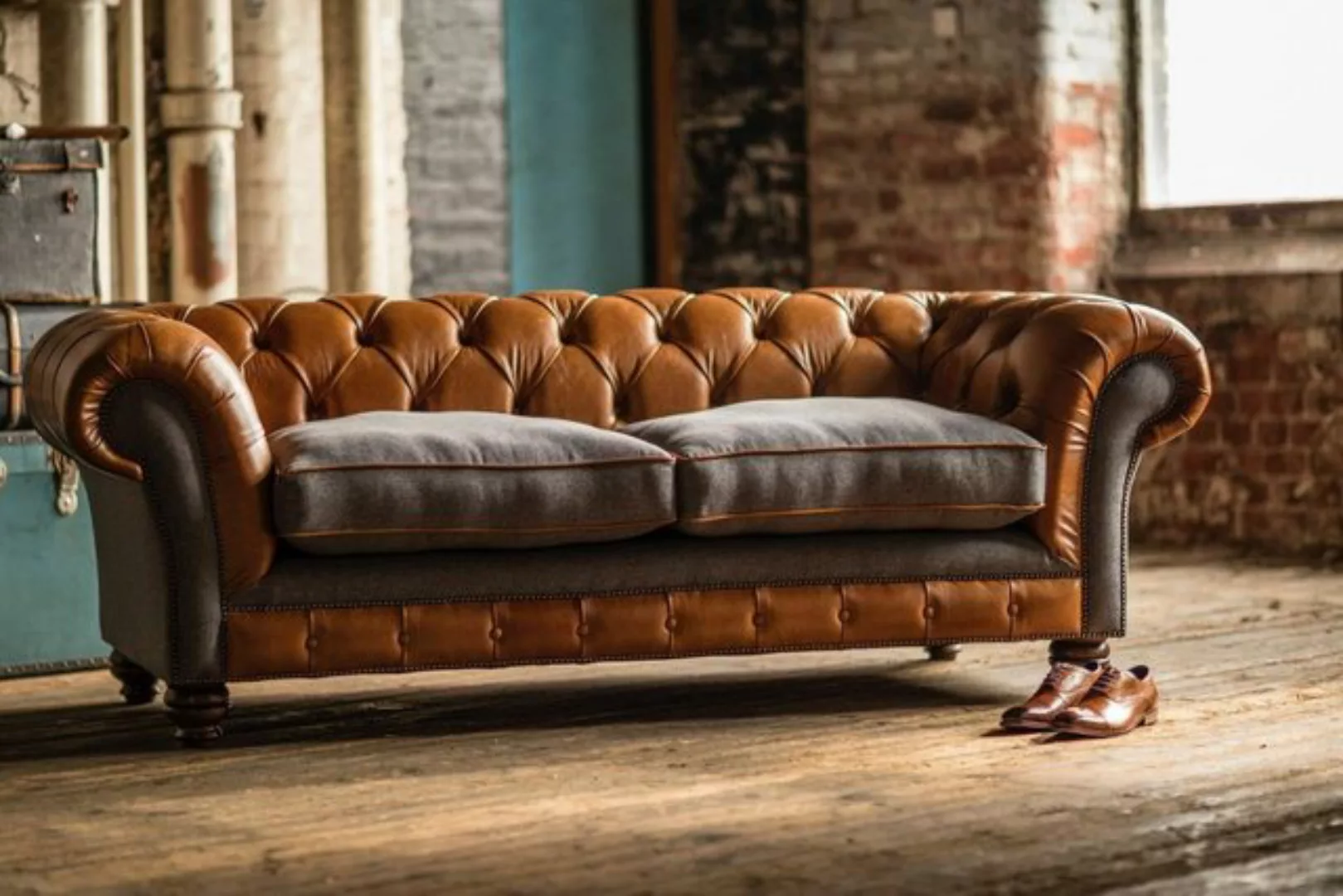 JVmoebel 3-Sitzer Chesterfield Design Luxus Polster Sofa Couch Sitz Garnitu günstig online kaufen