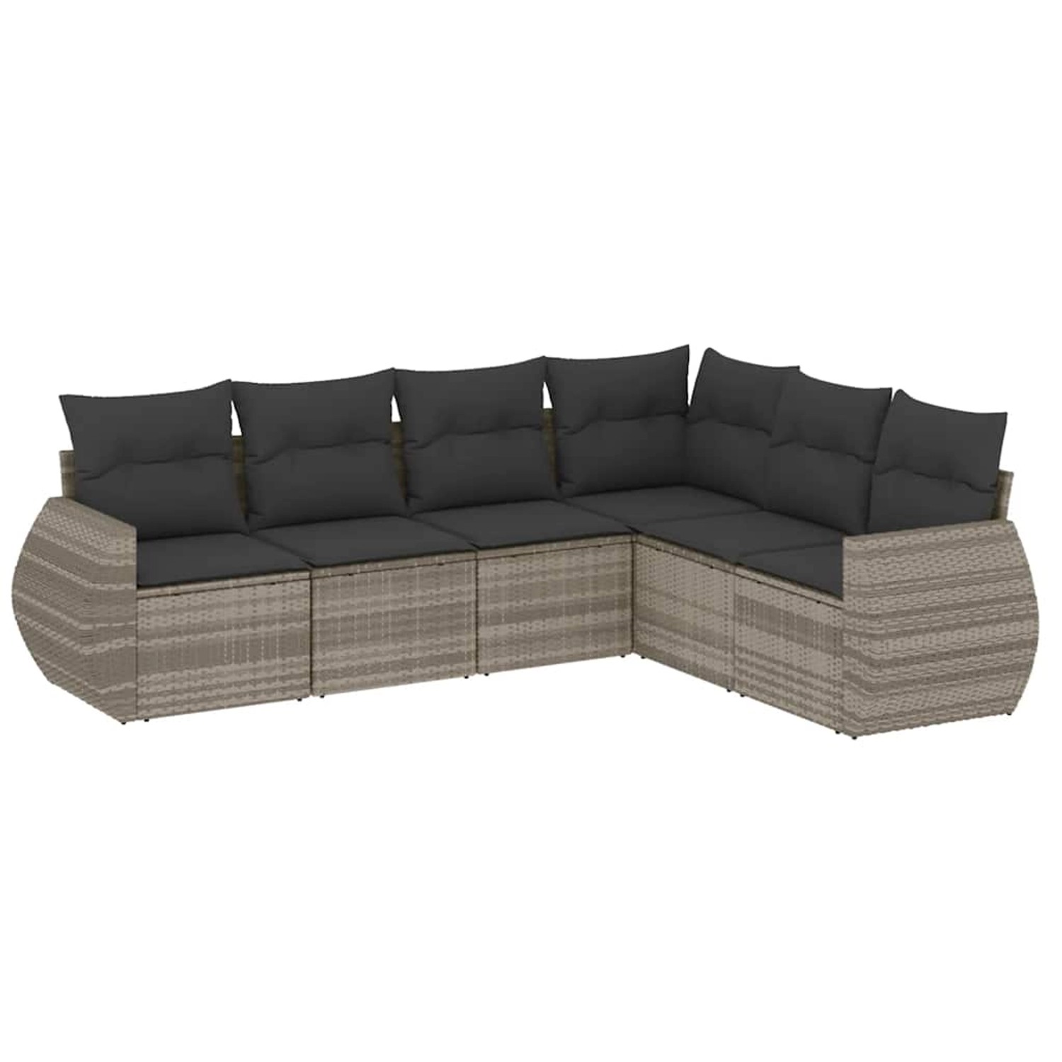 vidaXL 6-Tlg Garten-Sofagarnitur mit Kissen Hellgrau Poly Rattan 3253749 günstig online kaufen