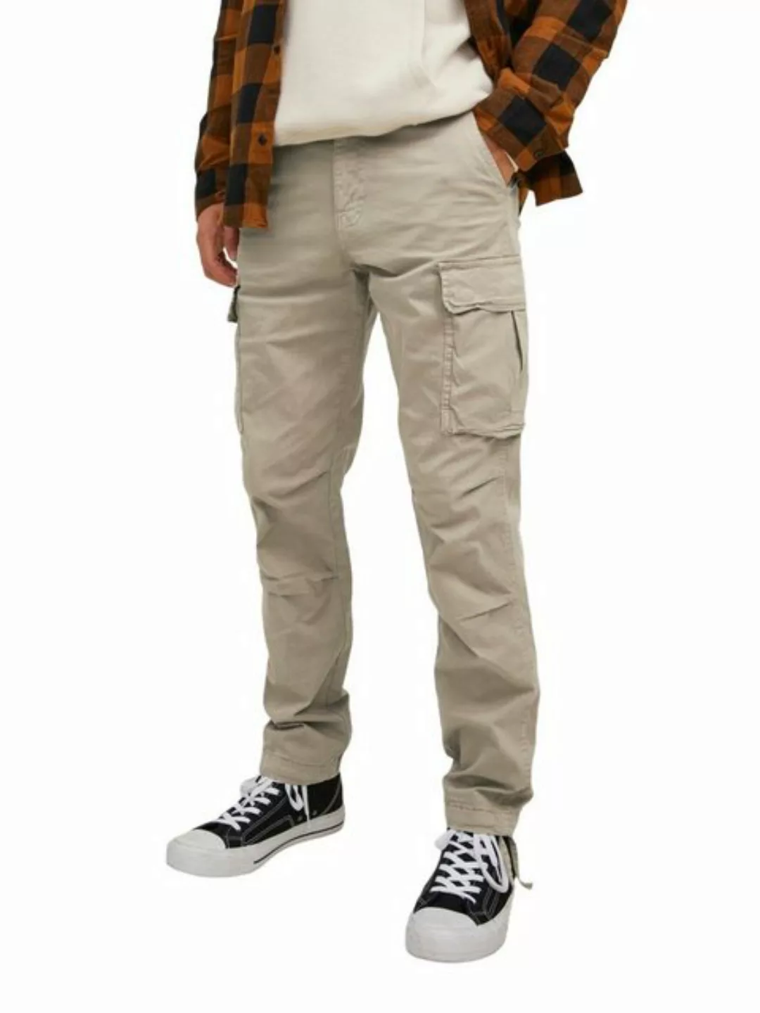 Jack & Jones Herren Cargohose JJPSTACE JJTUCKER -Tapered Fit - Grau Beige S günstig online kaufen